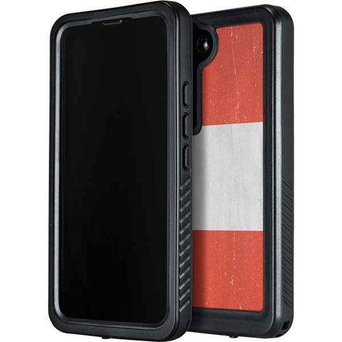 Peru Flag Distressed Galaxy S23 Plus Waterproof Case